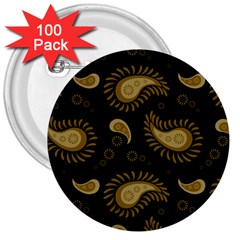 Floral Pattern Paisley Style Paisley Print  Doodle Background 3  Buttons (100 Pack)  by Eskimos