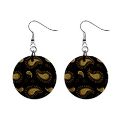 Floral Pattern Paisley Style Paisley Print  Doodle Background Mini Button Earrings by Eskimos