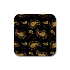 Floral Pattern Paisley Style Paisley Print  Doodle Background Rubber Coaster (square) by Eskimos