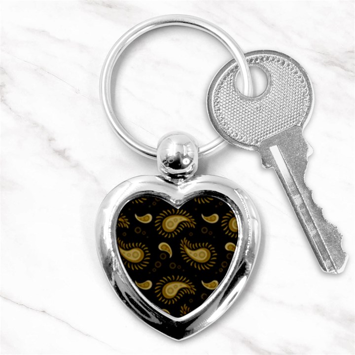 Floral pattern paisley style Paisley print  Doodle background Key Chain (Heart)