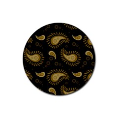 Floral Pattern Paisley Style Paisley Print  Doodle Background Rubber Round Coaster (4 Pack) by Eskimos