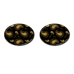 Floral Pattern Paisley Style Paisley Print  Doodle Background Cufflinks (oval) by Eskimos