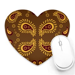 Floral Pattern Paisley Style Paisley Print  Doodle Background Heart Mousepads by Eskimos