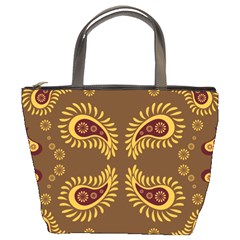 Floral Pattern Paisley Style Paisley Print  Doodle Background Bucket Bag by Eskimos