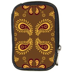 Floral Pattern Paisley Style Paisley Print  Doodle Background Compact Camera Leather Case by Eskimos