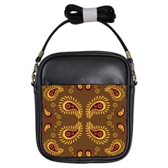 Floral Pattern Paisley Style Paisley Print  Doodle Background Girls Sling Bag by Eskimos