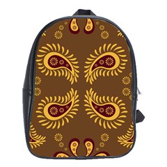 Floral Pattern Paisley Style Paisley Print  Doodle Background School Bag (xl) by Eskimos