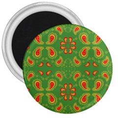 Floral Pattern Paisley Style Paisley Print  Doodle Background 3  Magnets by Eskimos