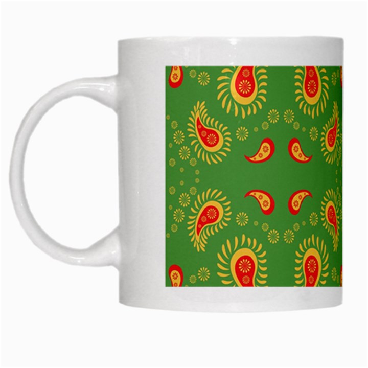 Floral pattern paisley style Paisley print  Doodle background White Mugs