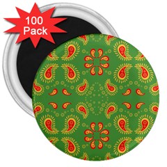 Floral Pattern Paisley Style Paisley Print  Doodle Background 3  Magnets (100 Pack) by Eskimos