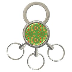 Floral Pattern Paisley Style Paisley Print  Doodle Background 3-ring Key Chain by Eskimos