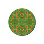 Floral pattern paisley style Paisley print  Doodle background Rubber Round Coaster (4 pack) Front