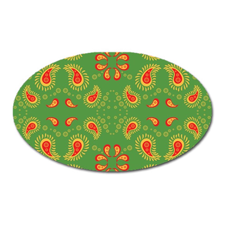 Floral pattern paisley style Paisley print  Doodle background Oval Magnet