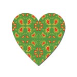 Floral pattern paisley style Paisley print  Doodle background Heart Magnet Front