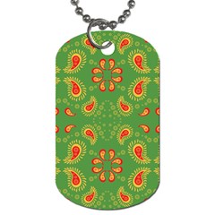 Floral Pattern Paisley Style Paisley Print  Doodle Background Dog Tag (one Side) by Eskimos