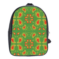 Floral Pattern Paisley Style Paisley Print  Doodle Background School Bag (large) by Eskimos