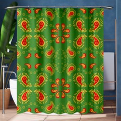 Floral Pattern Paisley Style Paisley Print  Doodle Background Shower Curtain 60  X 72  (medium)  by Eskimos