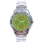 Floral pattern paisley style Paisley print  Doodle background Stainless Steel Analogue Watch Front