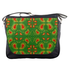 Floral Pattern Paisley Style Paisley Print  Doodle Background Messenger Bag by Eskimos