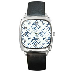 Abstract Pattern Geometric Backgrounds   Square Metal Watch by Eskimos