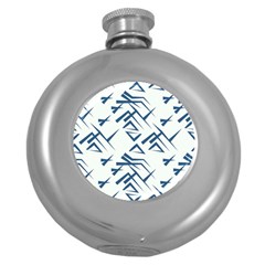 Abstract Pattern Geometric Backgrounds   Round Hip Flask (5 Oz) by Eskimos