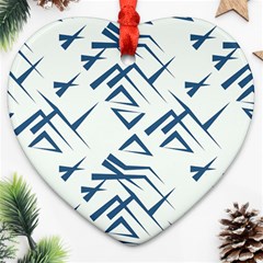 Abstract Pattern Geometric Backgrounds   Heart Ornament (two Sides) by Eskimos