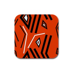 Abstract Pattern Geometric Backgrounds   Rubber Square Coaster (4 Pack) by Eskimos