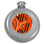 Abstract pattern geometric backgrounds   Round Hip Flask (5 oz) Front