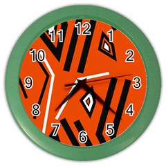 Abstract Pattern Geometric Backgrounds   Color Wall Clock by Eskimos