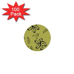 Folk Flowers Print Floral Pattern Ethnic Art 1  Mini Buttons (100 Pack)  by Eskimos