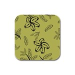 Folk flowers print Floral pattern Ethnic art Rubber Square Coaster (4 pack) Front