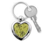 Folk flowers print Floral pattern Ethnic art Key Chain (Heart) Front