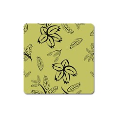 Folk Flowers Print Floral Pattern Ethnic Art Square Magnet by Eskimos