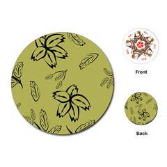 Folk Flowers Print Floral Pattern Ethnic Art Playing Cards Single Design (round) by Eskimos