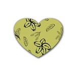 Folk flowers print Floral pattern Ethnic art Rubber Heart Coaster (4 pack) Front