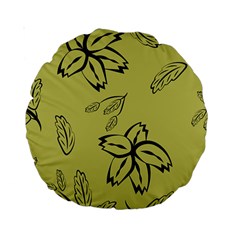 Folk Flowers Print Floral Pattern Ethnic Art Standard 15  Premium Round Cushions by Eskimos