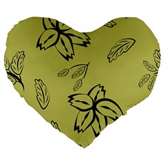 Folk Flowers Print Floral Pattern Ethnic Art Large 19  Premium Heart Shape Cushions by Eskimos