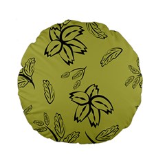 Folk Flowers Print Floral Pattern Ethnic Art Standard 15  Premium Flano Round Cushions by Eskimos