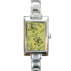 Folk Flowers Print Floral Pattern Ethnic Art Rectangle Italian Charm Watch by Eskimos