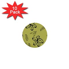 Folk Flowers Print Floral Pattern Ethnic Art 1  Mini Buttons (10 Pack)  by Eskimos