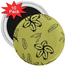 Folk Flowers Print Floral Pattern Ethnic Art 3  Magnets (10 Pack)  by Eskimos