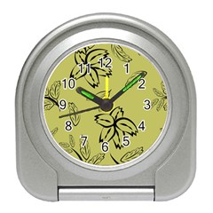 Folk Flowers Print Floral Pattern Ethnic Art Travel Alarm Clock by Eskimos