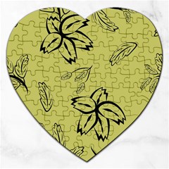 Folk Flowers Print Floral Pattern Ethnic Art Jigsaw Puzzle (heart) by Eskimos