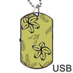 Folk Flowers Print Floral Pattern Ethnic Art Dog Tag Usb Flash (one Side) by Eskimos