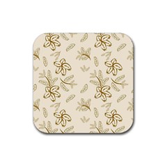 Folk Flowers Print Floral Pattern Ethnic Art Rubber Coaster (square) by Eskimos