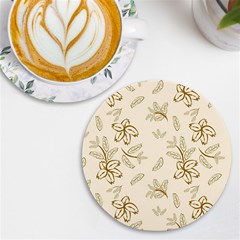 Folk Flowers Print Floral Pattern Ethnic Art Uv Print Round Tile Coaster