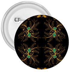 Floral Folk Damask Pattern  3  Buttons by Eskimos