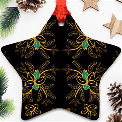 Floral Folk Damask Pattern  Ornament (star) by Eskimos