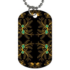 Floral Folk Damask Pattern  Dog Tag (one Side) by Eskimos