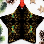 Floral folk damask pattern  Star Ornament (Two Sides) Front